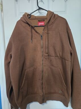 Coleman Men's Brown Zip-Up Hooded Sweater
